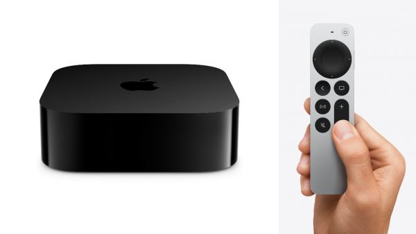 2022 Apple TV 4K with remote in-hand