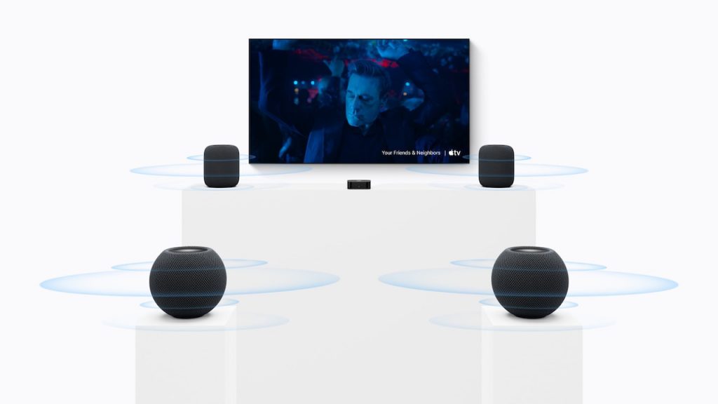 Four HomePod Speakers With Apple TV 4K for Home Theater Setup in 2026