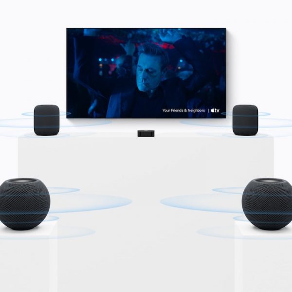 Four HomePod Speakers With Apple TV 4K for Home Theater Setup in 2026