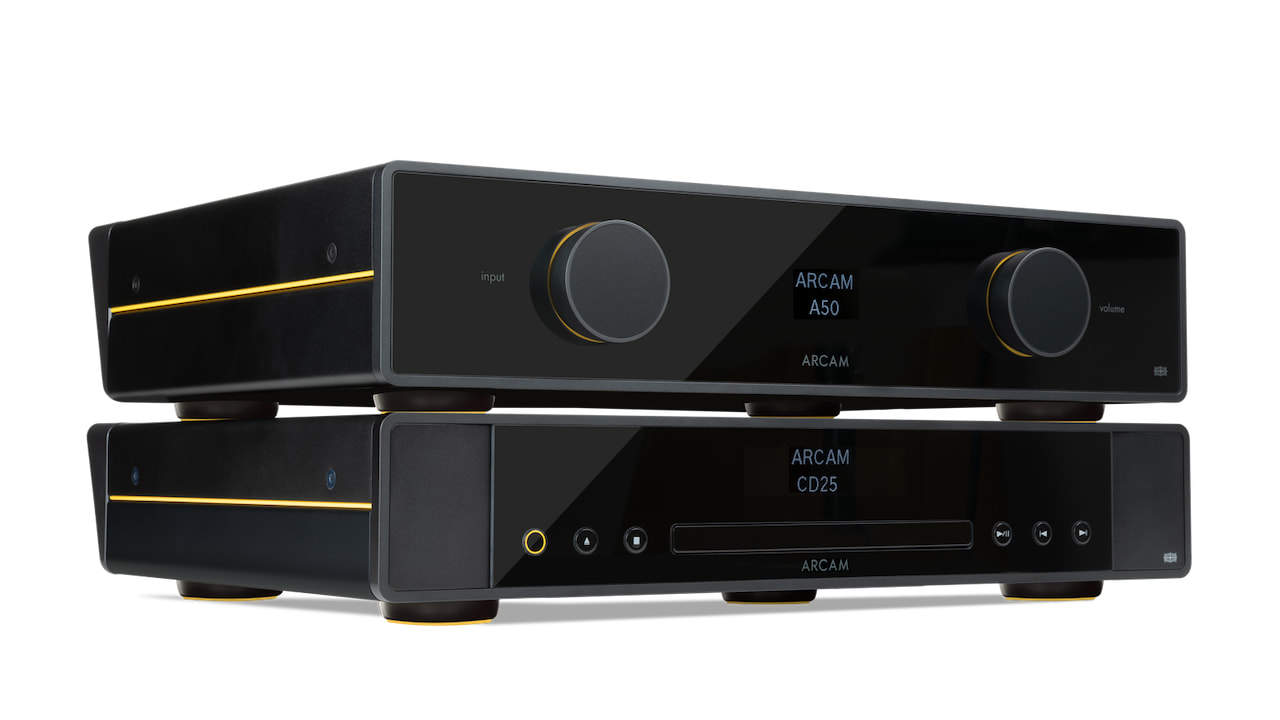 ARCAM Radia A50 Signature Integrated Amplifier and CD25 CD Player Stacked Angle