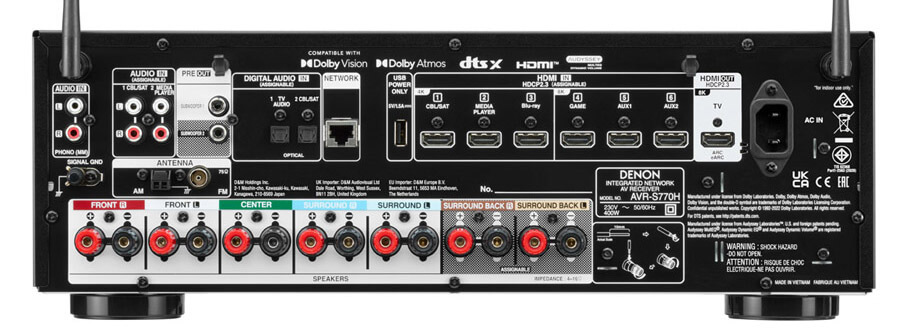 Denon AVR-S770H- Rear