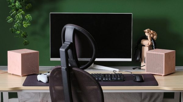 2026 IKEA BADRUKA Bluetooth Speaker in pink on desktop