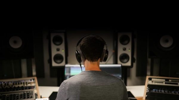 Beyerdynamic DT 900 PRO X headphones in studio rear