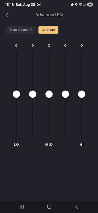 Bowers & Wilkins Px7 S3 App Screenshot Custom EQ