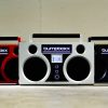 Bumpboxx Retroboom Portable Boombox in Red, Silver, Black