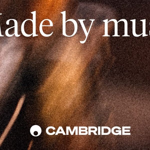 Cambridge Audio Made by Music Slogan with new Cambridge rebrand Logo