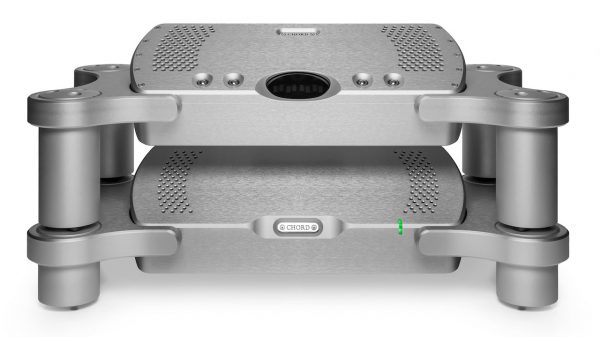 Chord Electronics Quartet Upscaler with rack in silver front