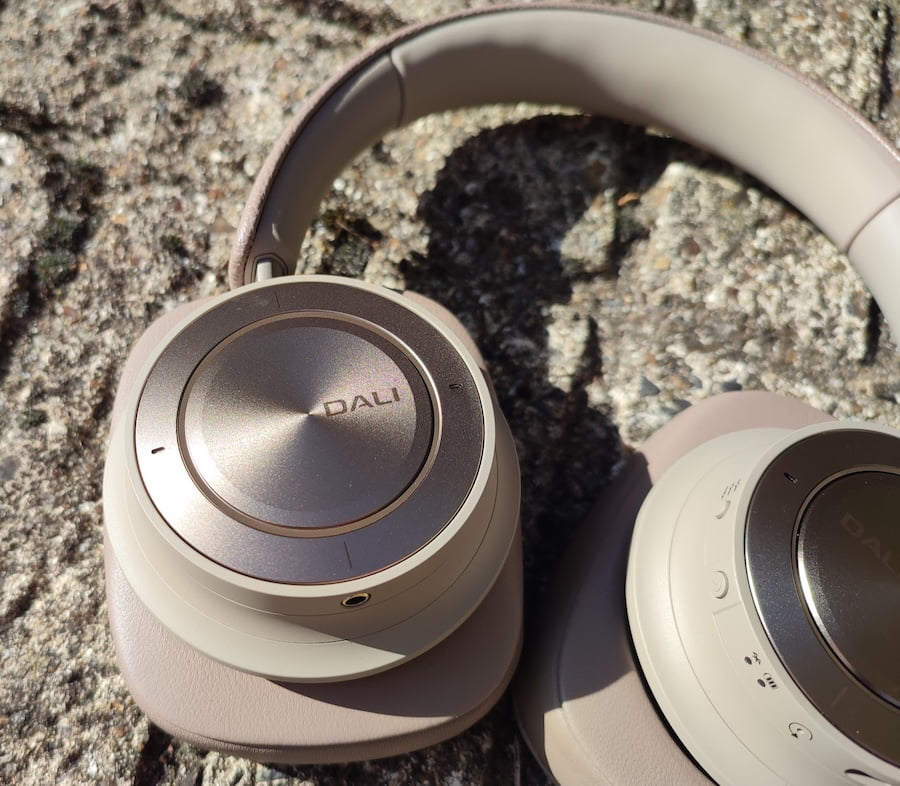 DALI IO-12 Wireless ANC Headphones in Mocha Grey Closeup