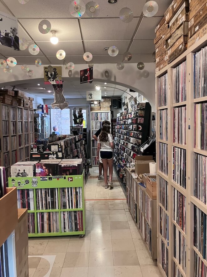 Dancing Bear Music Shop Croatia from Back of Store