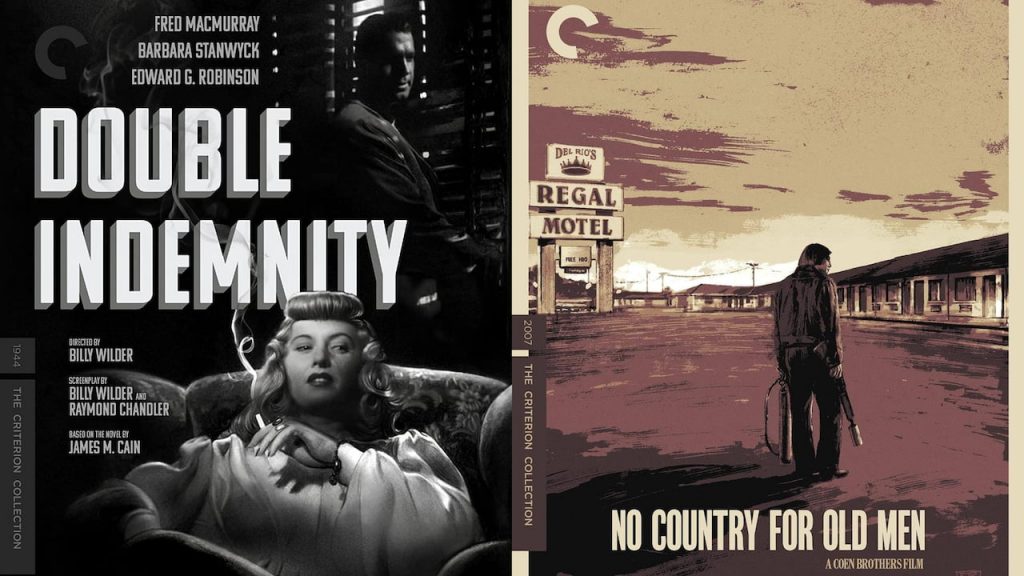 Double Indemnity and No Country for Old Men Criterion Collection Movie Cover Art