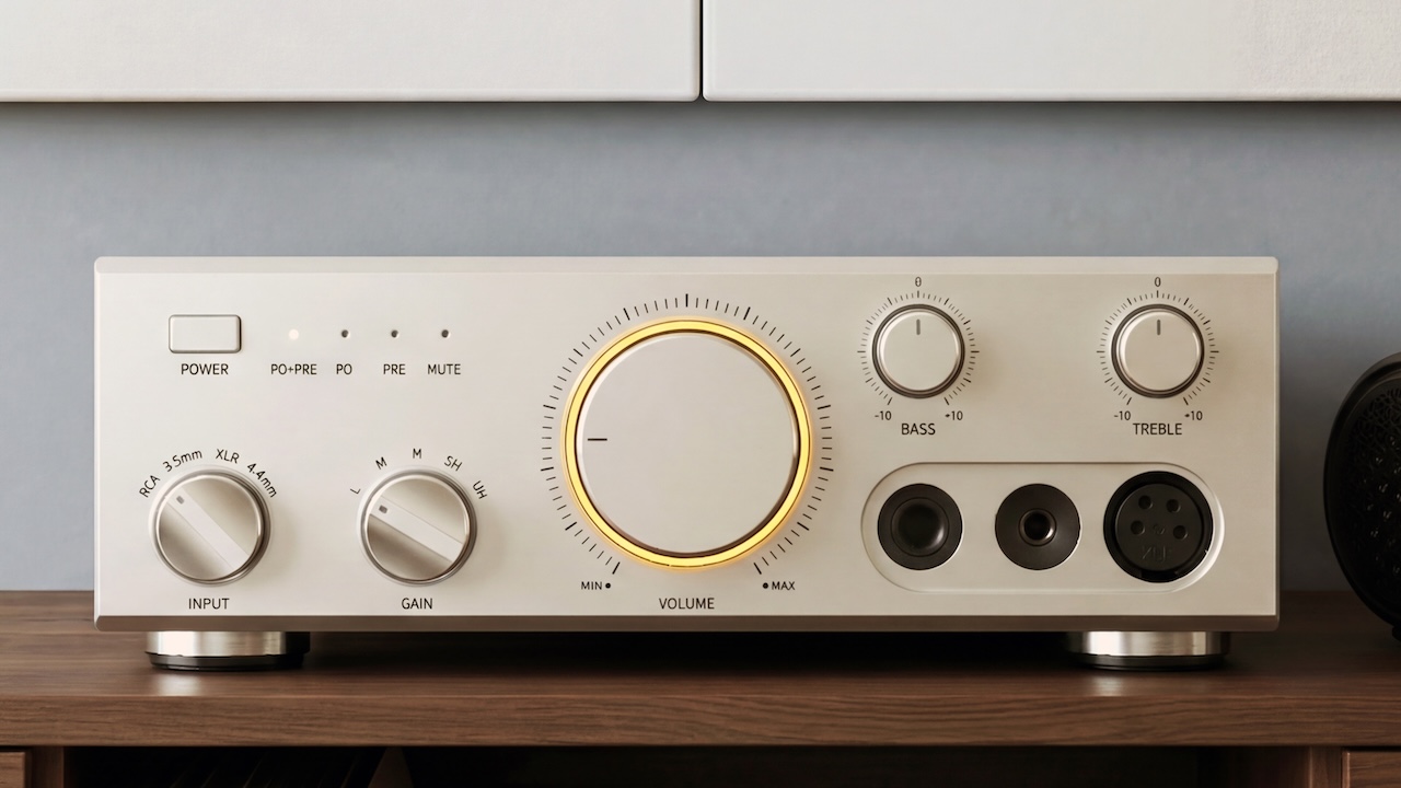 2026 FIIO Class A Desktop Headphone Amplifier Silver Front Lifestyle