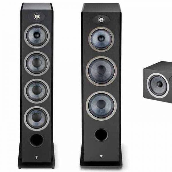 Focal Omada Speaker Lineup - N1, N3, N4, Center Channel - Not to Scale