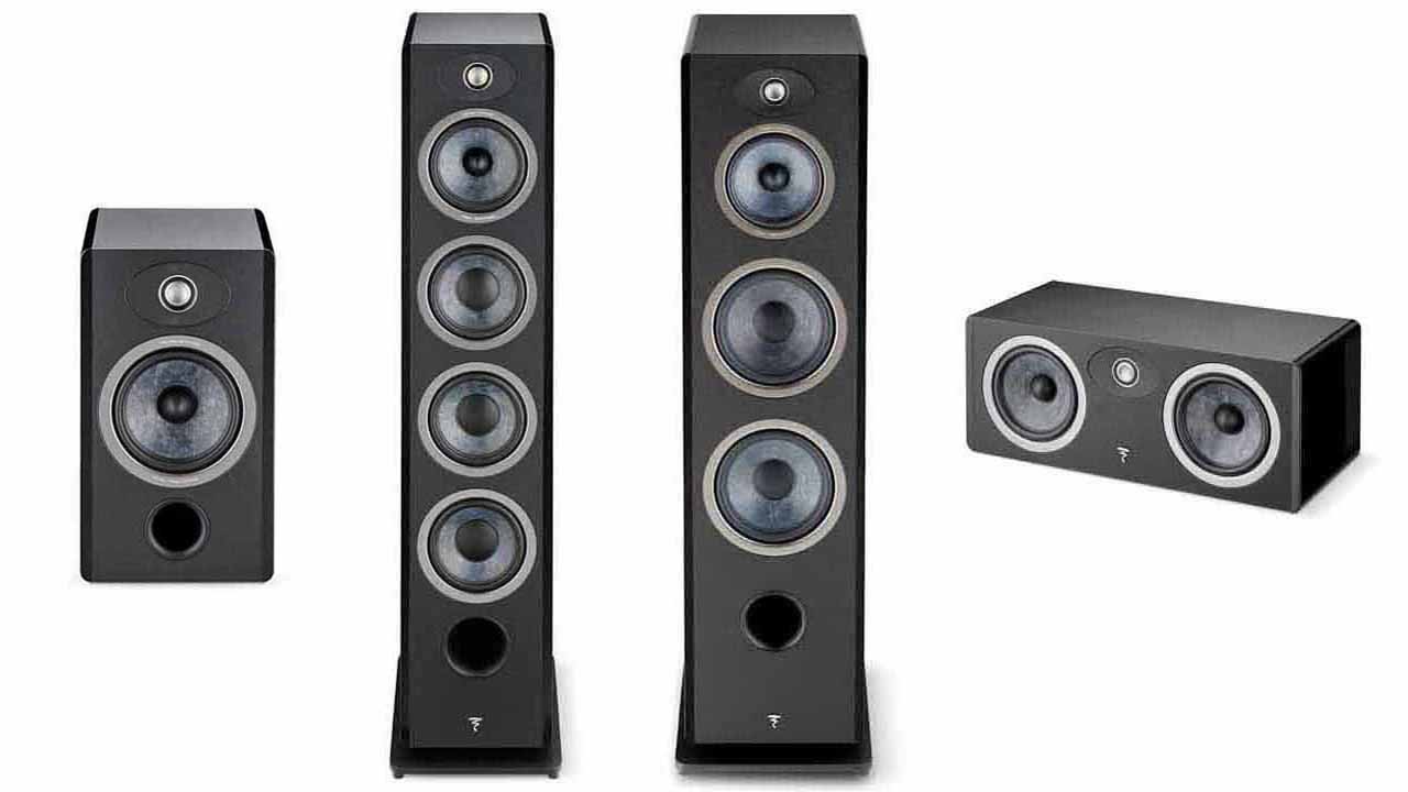 Focal Omada Speaker Lineup - N1, N3, N4, Center Channel - Not to Scale