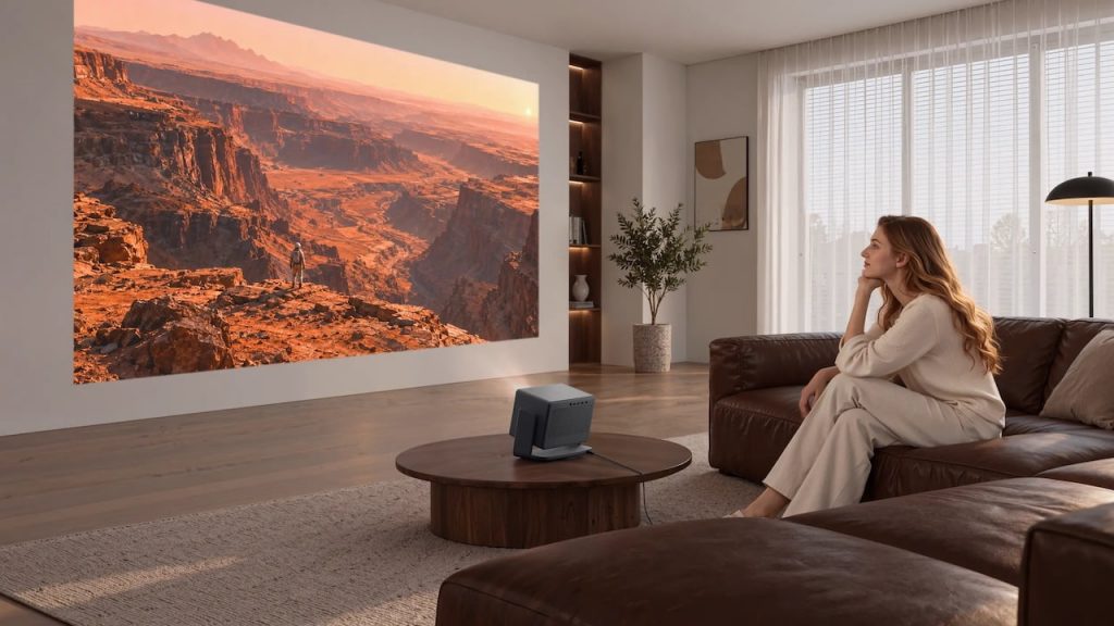 2026 Horizon 30 Pro Lifestyle Projector in living room