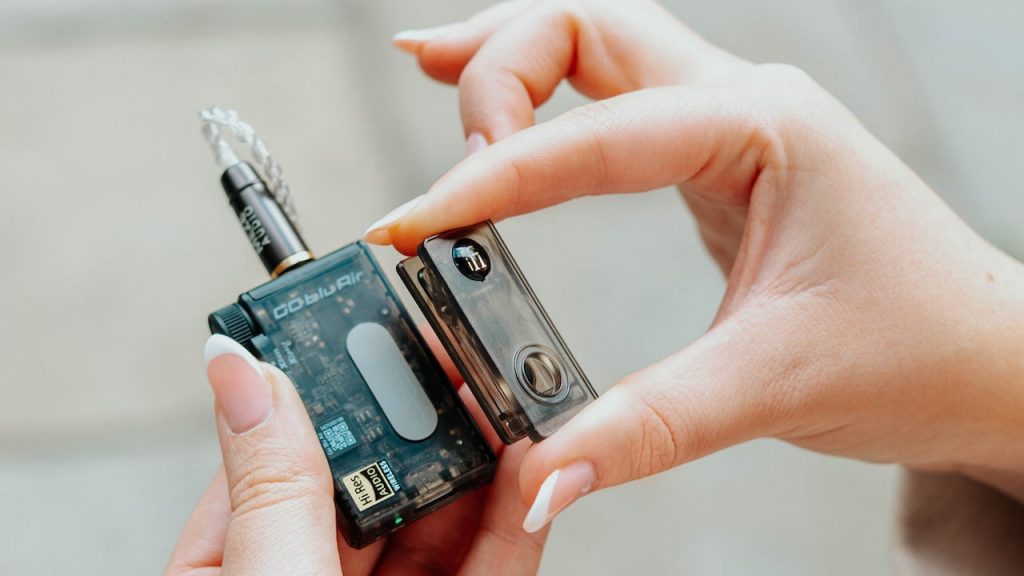 iFi Go Blu Air Attach Clip in hand