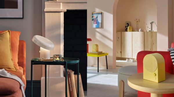 IKEA BLOMPRAKT Bluetooth Speaker Lamp and NATTBAD Wireless Speaker