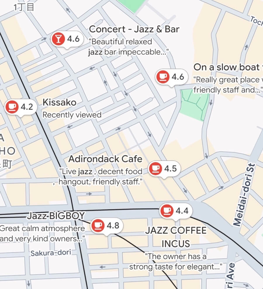 jazz-kissas-jimbocho-station-map