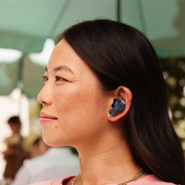 JBL Tour Pro 3 Wireless Earbuds Lifestyle in blue