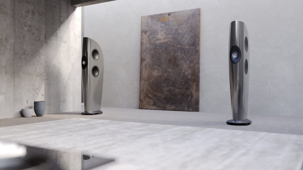 KEF Blade One Meta Loudspeakers Lifestyle in Grigio finish
