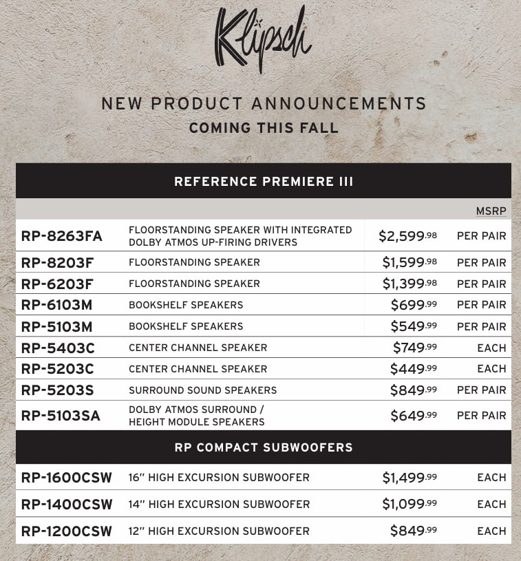 klipsch-reference-premiere-iii-pricing