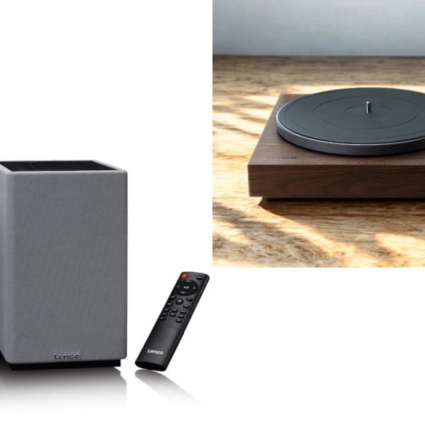 Lenco SPB-240BKGY Bluetooth Speakers and LBT-515 Turntable