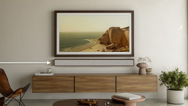 2026 Leon Speakers FrameBar Ultima Soundbar Walnut Lifestyle Front