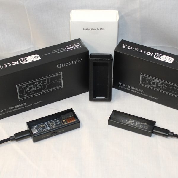 Questyle M15i and M12i Mobile Headphone Amplifiers (Dongle DACs) with retail packaging