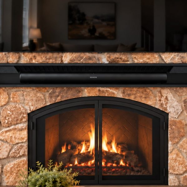Mantelbar with Sonos Arc Soundbar over Fireplace Lifestyle