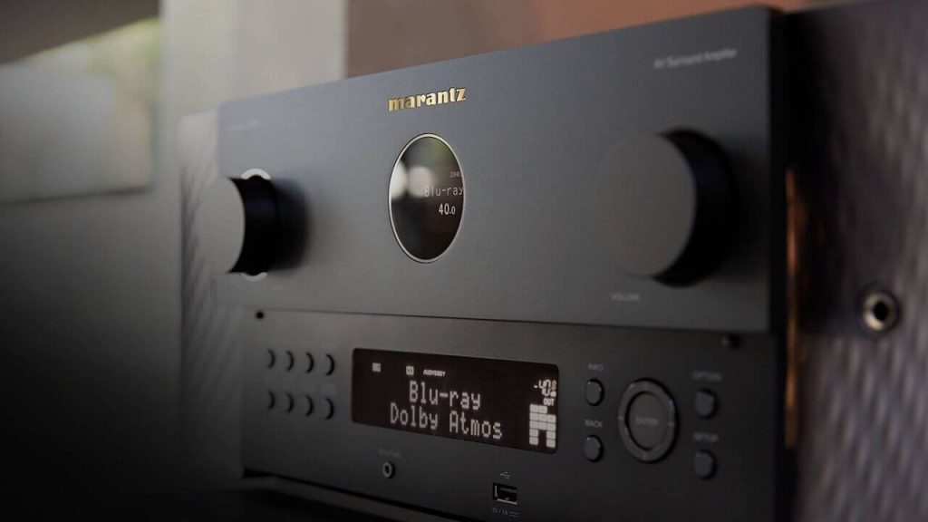 Marantz Cinema 30 AVR Black Closeup Panel Blu-ray Dolby Atmos