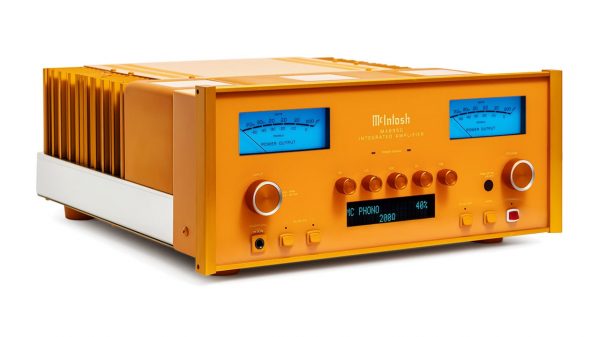 McIntosh x Virgil Abloh Concept MA8950 Integrated Amplifier Front Angle Orange
