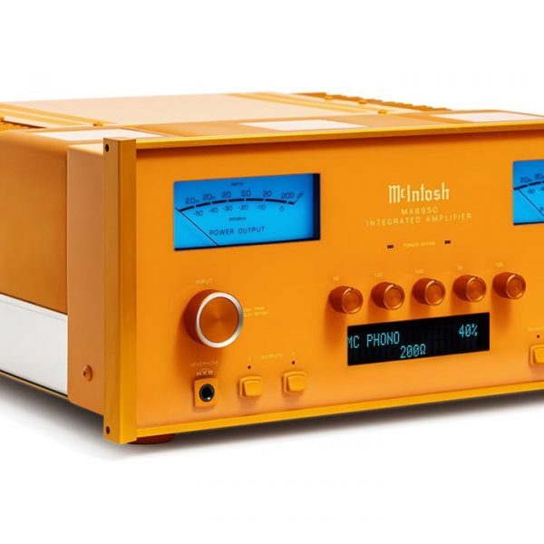 McIntosh x Virgil Abloh Concept MA8950 Integrated Amplifier Front Angle Orange