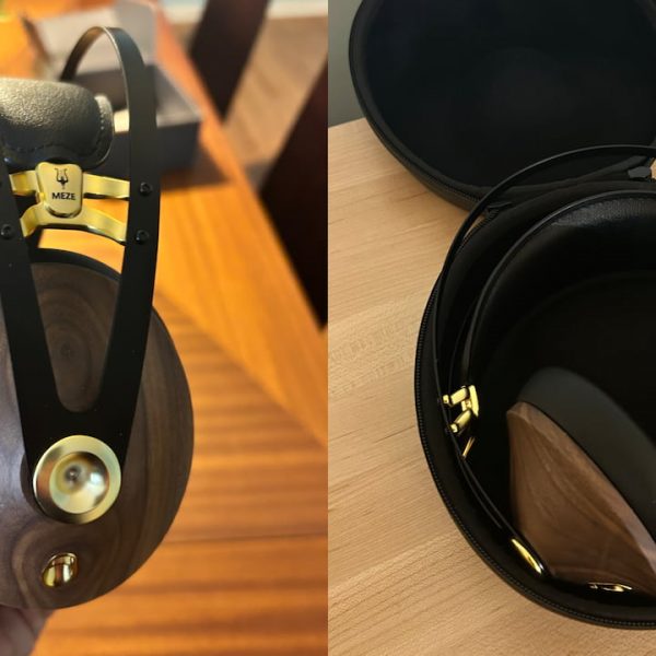 Meze Audio 99 Classics 2nd Generation Headphones Side View and Inside Travel Case