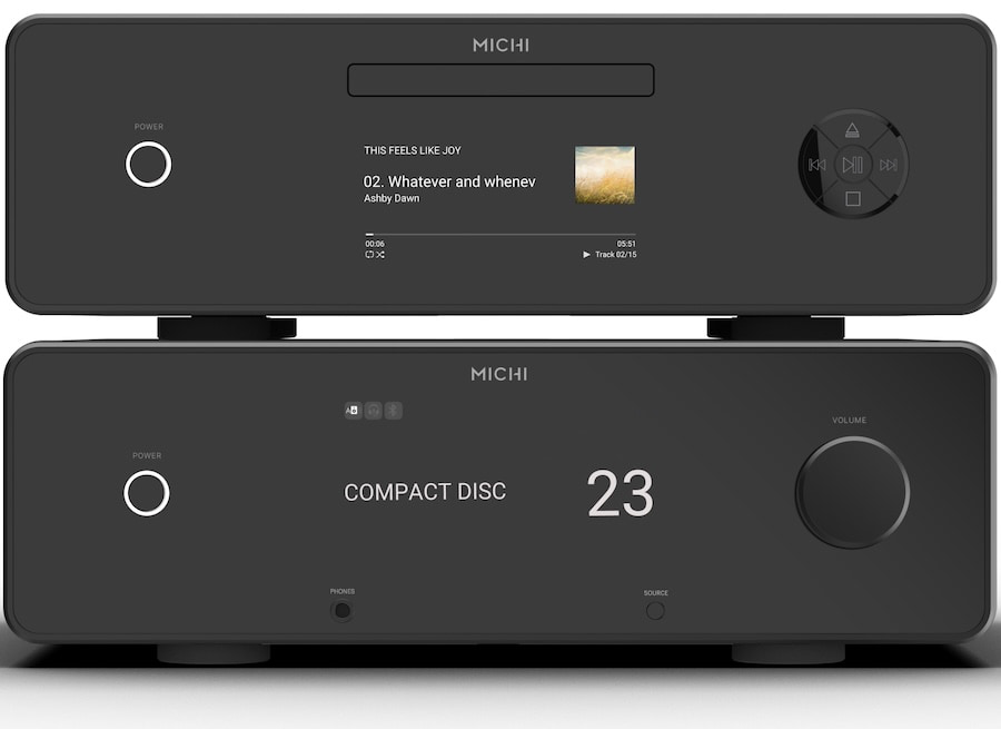 Michi Prestige Q430 CD Player Stacked atop Prestige X430 Integrated Amplifier Front