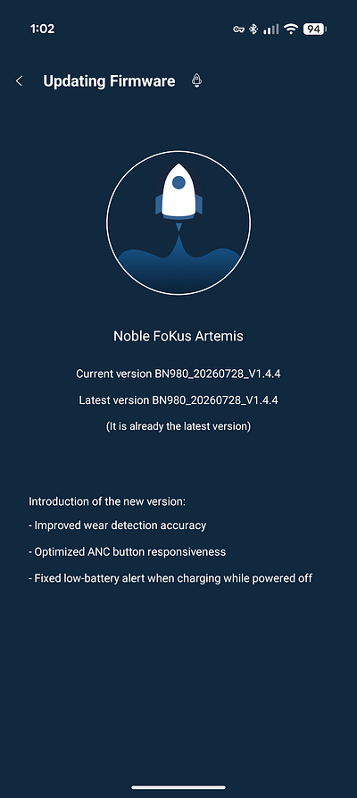 Noble Audio FoKus Artemis App Firmware