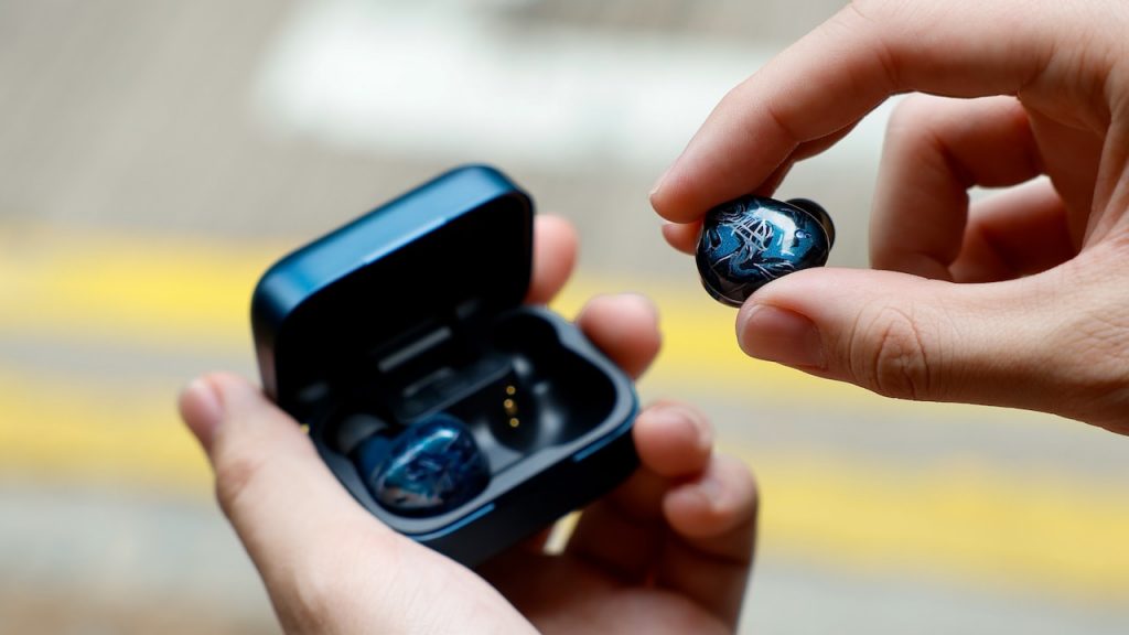 Noble Audio Osprey Wireless Earbuds with case in hand