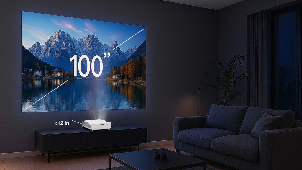 Optoma GT4000UHD UST Projector with 100-inch screen