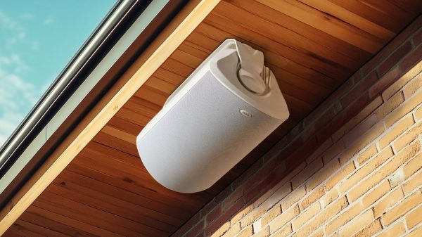 Polk Audio Atrium 8SDI Outdoor Speaker in White mounted