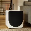 PS Audio Foundry F12 Subwoofer White Lifestyle with grille