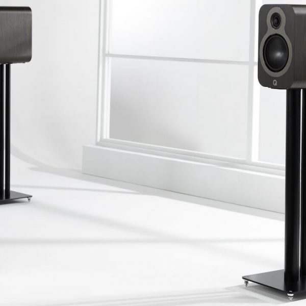 Q Acoustics 3020c Stand-mount Loudspeakers in Claro Rosewood Finish Lifestyle