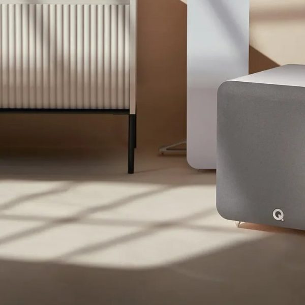 Q Acoustics Q SUB100 powered subwoofer white lifestyle