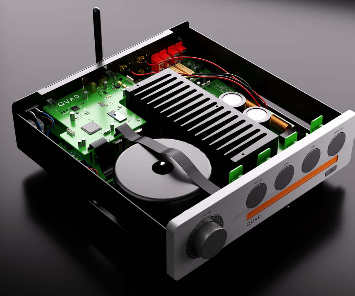 Quad 3 Integrated Amp Top Open Angle Showing Inside
