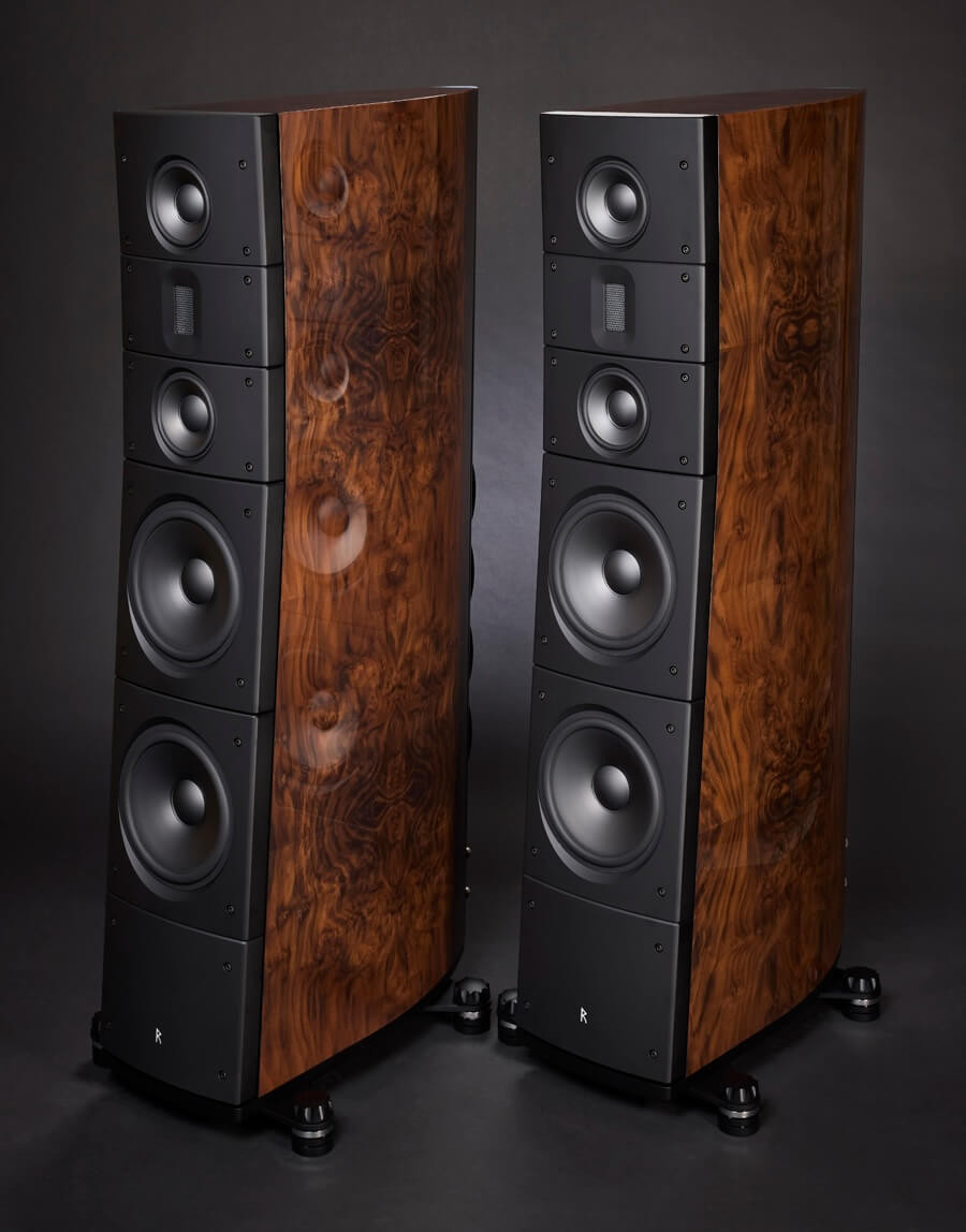 Raidho Acoustics TD3.10 Loudspeakers in Burl Walnut Piano Front Pair