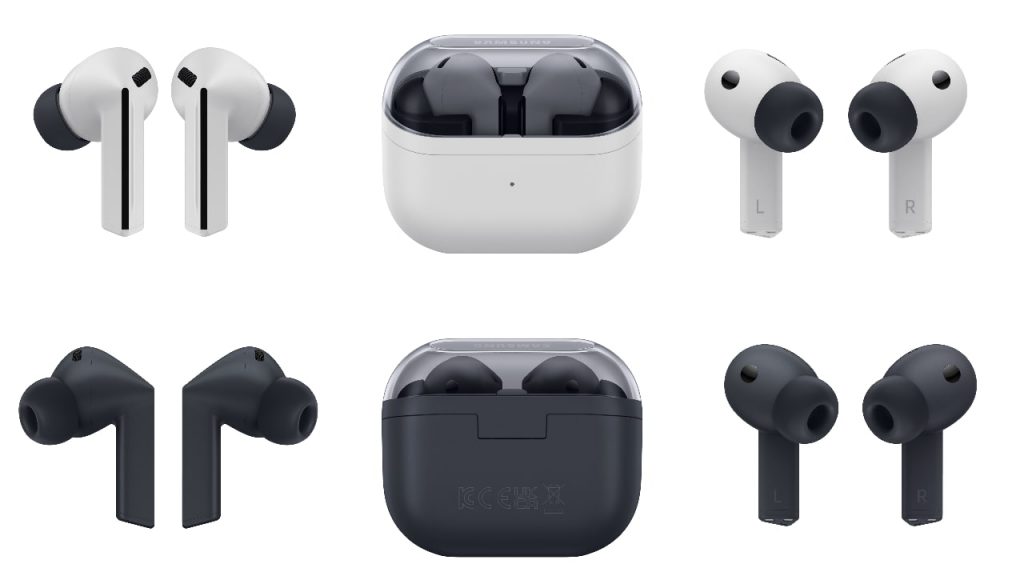 Samsung Galaxy Buds3 Fe in gray and black