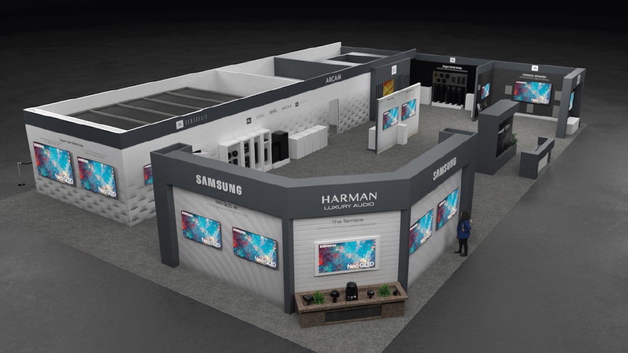 Diagram of Samsung and Harman Luxury Audio Booth at CEDIA Expo 2025