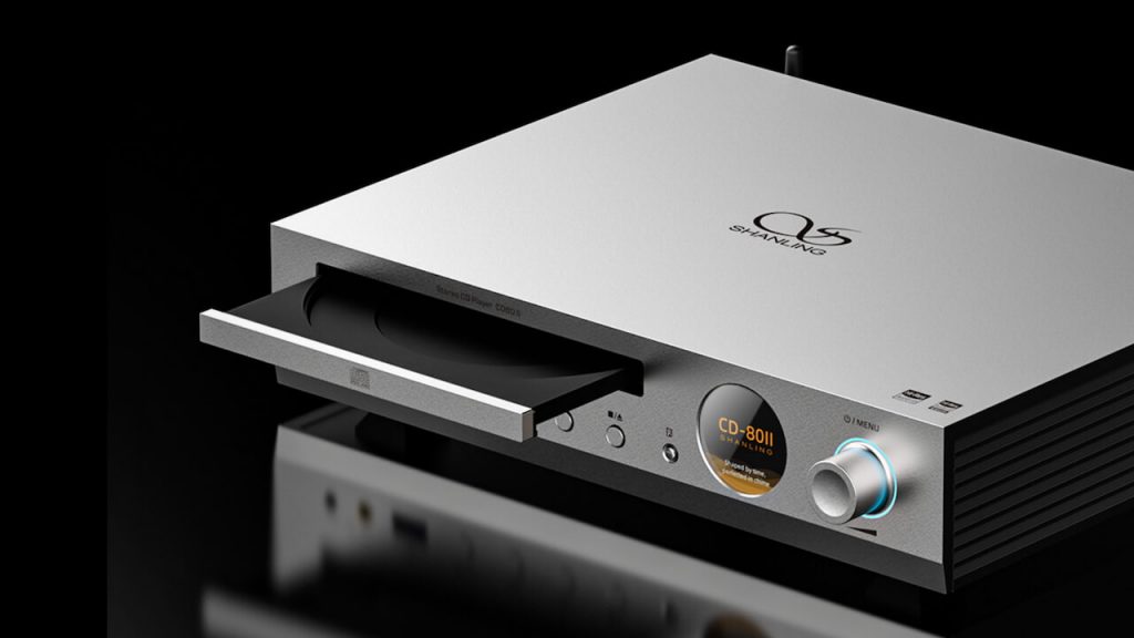 Shanling CD80 II CD Player Front Angle Silver with tray partially open