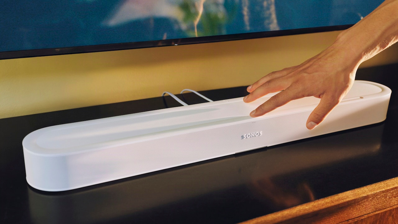2026 Sonos Beam Ultra Soundbar White Lifestyle
