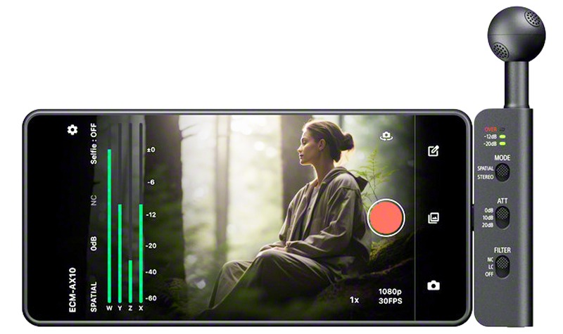 sony ecm ax10 microphone connected