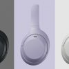 2026 Sony WH-1000XM4C Wireless ANC Headphones in back, lavender and platinum silver
