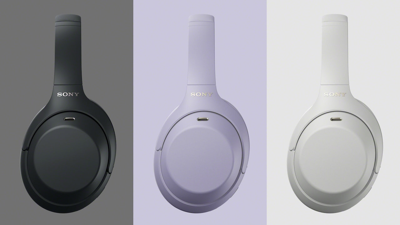 2026 Sony WH-1000XM4C Wireless ANC Headphones in back, lavender and platinum silver
