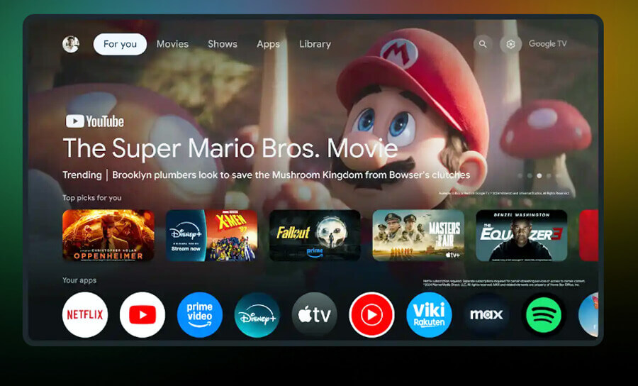 super-mario-movie-google-tv-home
